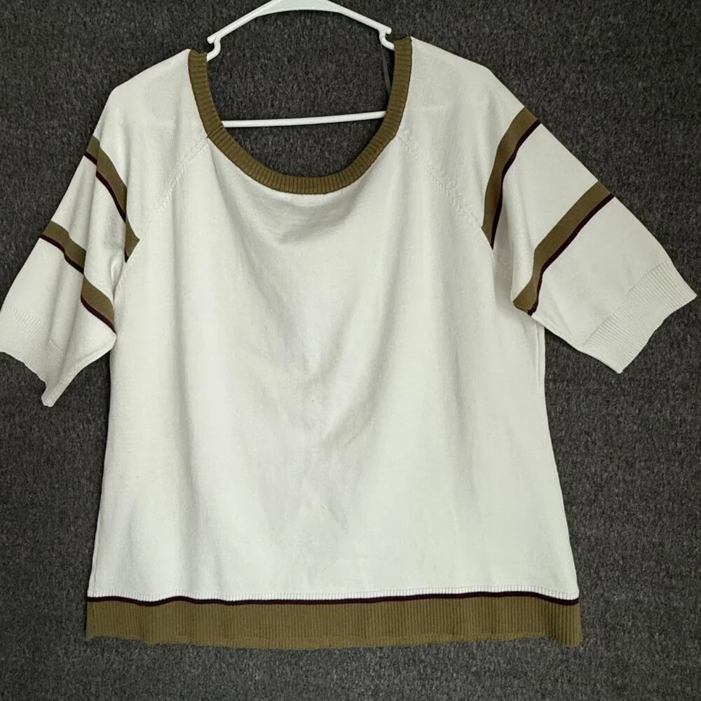 Ashley Stewart New Women White Sweater Sz 18/20 - Picture 2 of 7